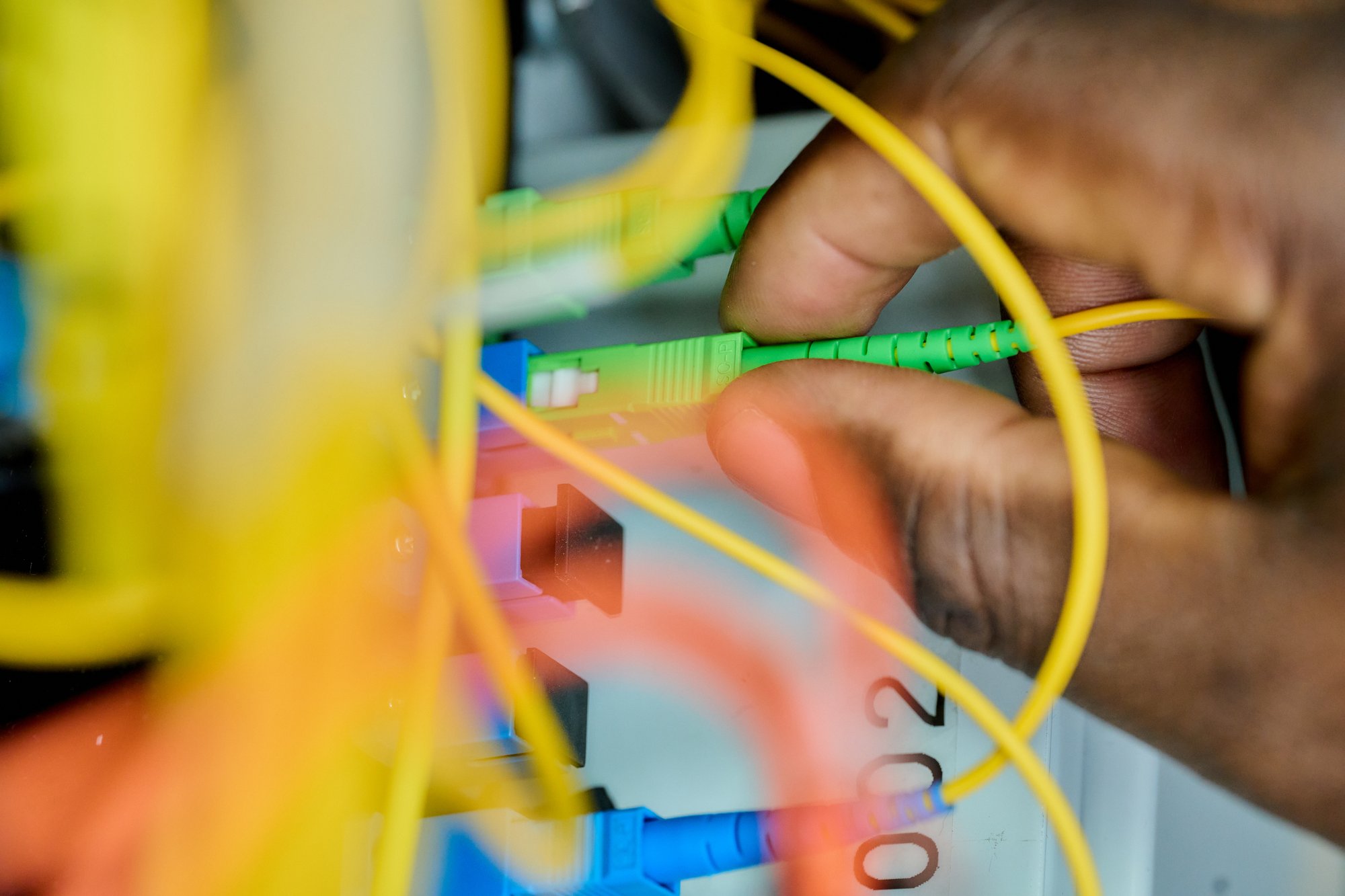 WiA technician completing a fibre installation